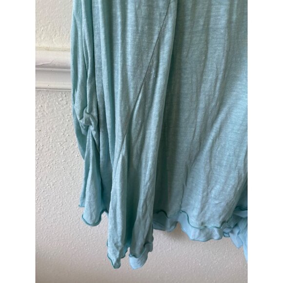 Stella Carakasi Aqua Linen Sleeveless V-Neck Flowy Asymmetrical Dress - Picture 12 of 12